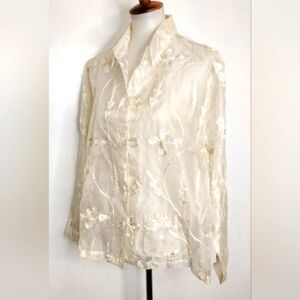SHEER SILK RAYON EMBROIDERED JACKET